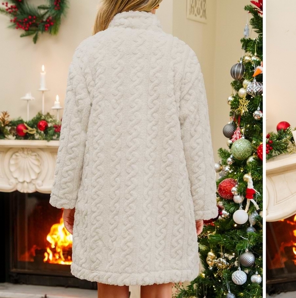 NWT- Never Worn-- Cupshe Elegant Cream Double-Breasted Women's Coat - Picture 3 of 5